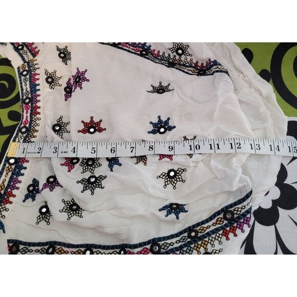 Free People Womens medium Aurura Embroidered cropped boho bubble silhouette top - Picture 8 of 11